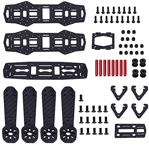 VGEBY 2Typen 250MM Quadcopter FPV Flugzeug Drohne Rahmen Kit RC Zubehör für QAV250 (Kohlefasermuster)