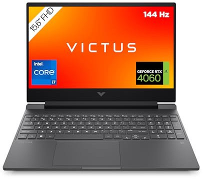 HP VICTUS Gaming Laptop, 15,6 FHD Display 144Hz, Intel Core i7-13620H, 16 GB DDR4 RAM, 1 TB SSD, NVIDIA GeForce RTX 4060 (8GB), QWERTZ, Windows 11, Schwarz