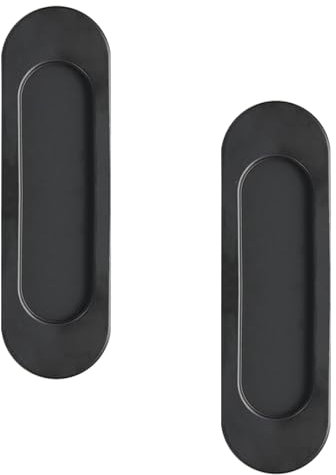 dentedeleao Selbstklebende Türgriffe, 100mm Schiebetürgriff, 2 Stück Selbstklebende Ovale Schiebetürgriffe, Türgriff Schiebetür, für Schubladen, Schränke, Kleiderschränke, Schiebetüren, Schwarz
