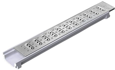 Canaleta Desague con Rejilla Desagüe de Zanja para Patio con Rejilla de Acero Inoxidable 304, Desagüe de Zanja Antideslizante para Caminos, Terrazas, Garajes, Cocinas y Baños, Cubierta de Alcantarilla