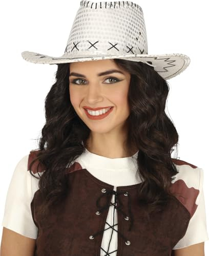 FIESTAS GUIRCA Jeanshut mit Pailletten (Einheitsgröße), Kostümzubehör für Cowboy-Partys und Junggesellenabschiede, ideal für Erwachsene, Unisex
