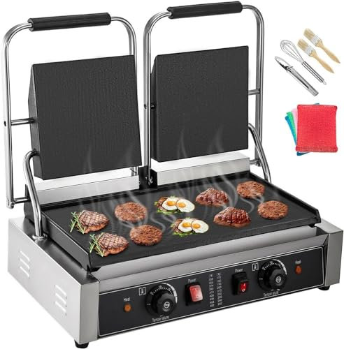 Commercial Pancake Maker Grill, Non-Stick Electric Outdoor Camping Cooking Sandwiches Steaks Meats Easy To Use - Double Wave Plate