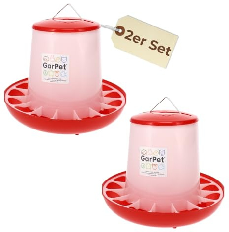 2er Set Futterautomat Hühner 10 Kg Futterspender Hühner Futtertrog Küken Hühnerfutter Automat Hühner Zubehör Geflügel Futternapf