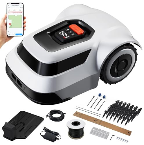 La Tondeuse à Gazon robotique sans Fil Intelligente, Les tondeuses à Gazon robotique entièrement automatiques avec Escalade et évitement des Obstacles, capteur de Pluie, pour 1000㎡ Garden à Domicile
