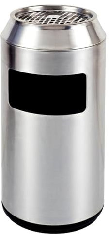 Cubo de basura para exteriores Cubo de basura para exteriores de acero inoxidable Cubo de basura vertical con rayos Cubo de basura de gran capacidad para hoteles Cubos de basura comerciales (A 15,7 L)