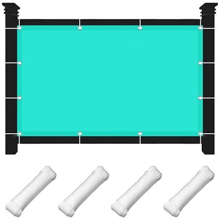 Sonnensegel für Garten 1.3 x 1.8 m Wasserabweisend Sonnensegel Balkon Sichtschutz mit Ösen Seil PES Polyester UV Schutz Ohne Bohren für Terrasse Balkon, Himmelblau