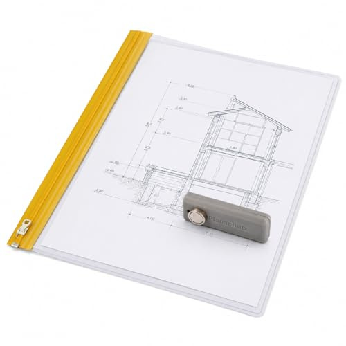 Hele 10x Planschutztaschen DIN A2 440x620 mm, inkl. Magnetklammer | Alle Größen hier bestellbar: DIN A0 , DIN A1, DIN A2, DIN A3, DIN A4, 700 x 1200, 900 x 1400, 1000 x 1350 + Gleitverschluss