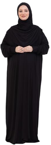 Prien Gebetskleidung Mit Hijab Für Damen, Baumwolle Muslim Abaya Für Frauen, Weich Kopftuch Gebetskleid, Elegante Türkische Islamische Kleid Eid, Ramadan, Umrah, Hajj
