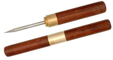 Leather Punching Awl Tool Wood Handle Hole Punching Awl Tool Comfortable Grip For Leather Craft Stitching Shoe Repair Metal And Wood Awl