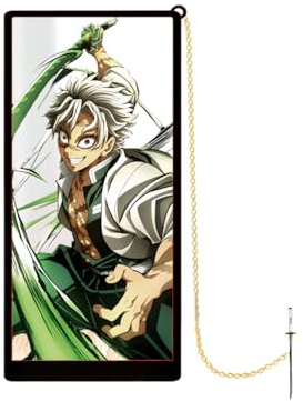 1 x Anime-Metall-Lesezeichen mit Kette (Stil 17)