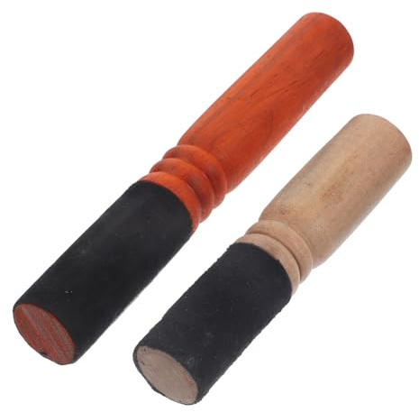 TOYANDONA Mazos para Cuencos de Meditación, 2 Piezas (mediano y Grande), Varillas de Madera Artesanal para Cuenco Sonoro Budista, Accesorios para Instrumentos de Relajación y Sonido