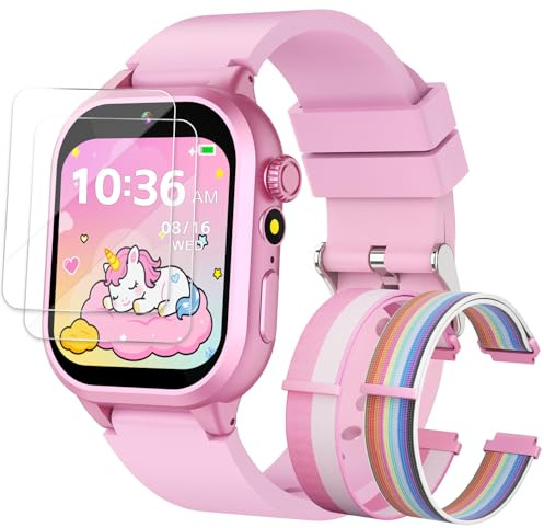MOFGDNI Smart Watch for Girls - Kids Watch with 39 Games, Built-in Camera, Video Recorder, Alarm, Calculator, Pedometer & Various Wallpapers – Toys for Ages 4-12 Years Old Birthday
