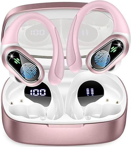 Casque Bluetooth Sport, Écouteurs Bluetooth 5.3 Sans Fil avec 4 ENC, Annulation du Bruit, Microphone, 50 Heures de Musique HiFi Stéréo, Écouteurs Sans Fil, IP7 Étanche, Écouteurs Bluetooth avec Écran