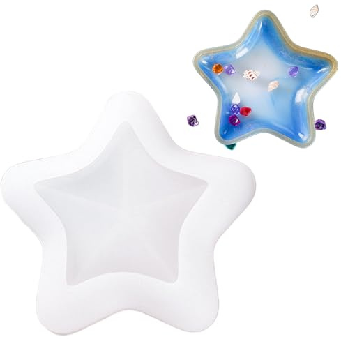 Sertay Silikonform Sternschale, Stern Gießform, Platte Form Stern Schale, Silikonform Schmuck Tablett, Geeignet Für Liebhaber Von Handgefertigtem Kreativem Design Jeden Alters (Seestern)