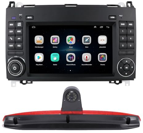 7 Android Auto Radio GPS Navigator Navigation Carplay Fit for Mercedes Benz Vito W447 111 114 116 CDI Cargo Van Kasten Tourer Bus mit BT FM USB RDS TPMS SWC Pip Mirror Link+Auto Bremsleuchte Kamera