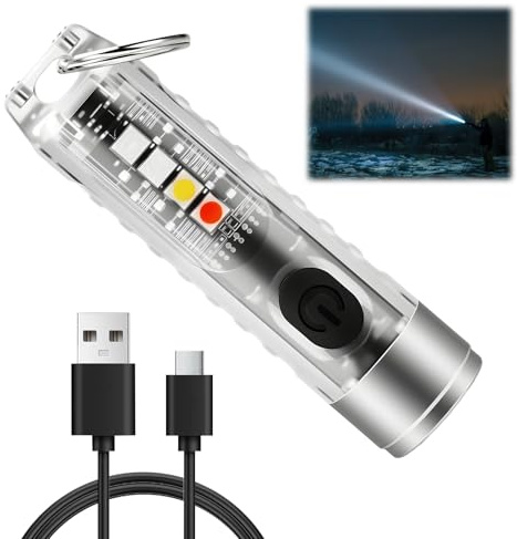 Voltrique Mini LED Flashlight 400LM USB-C Rechargeable Keychain Torch