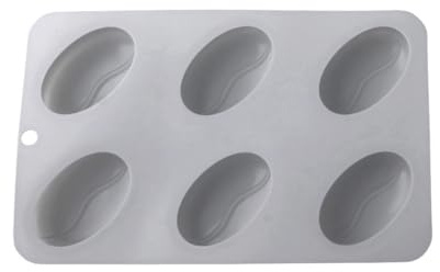 6 Cavity Dual Mould Coffee Bean Lip Shaped Baking Mold for Chocolate Gummy Candy Ice Cubes Dessert Non Stick Reusable Freezer Tray for Valentine's Day Cake Cheese Butter Jelly Sweets (1 Pair Gray)