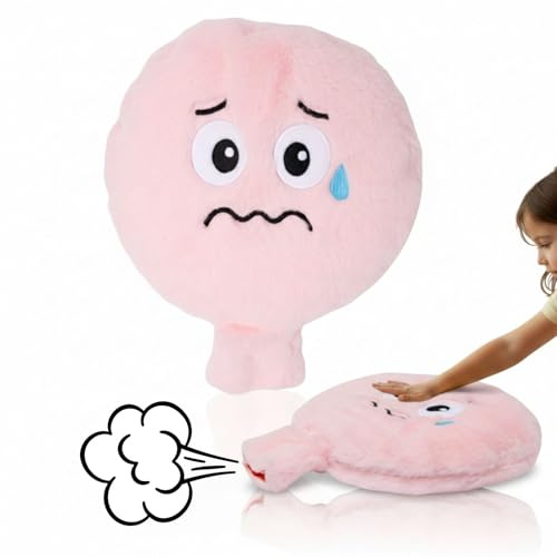 alldoro XXL Plüsch Furzkissen Rosa, 20,5 cm großes Pupskissen mit Sound | Snuggy, das traurige Spaßkissen mit lustigem Furzgeräusch & Gesicht, Emotionen spielerisch entdecken, für Kinder ab 3 Jahren