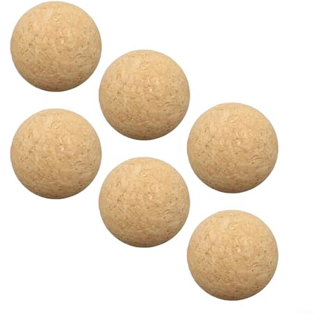 CWOQOCW Tischfußballbälle aus natürlichem Kork, 6 Stück, Massivholz-Fußball-Ersatz für Indoor-Gaming, leises Spielen, hohe Präzision, erhältlich in 36 mm, 40 mm, 45 mm, 50 mm (36 mm Korkball)
