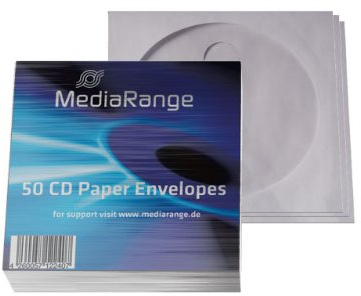 300 (6x 50) Mediarange CD Papierhüllen DVD Hüllen mit Fenster
