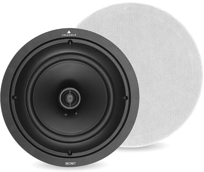 Triangle - Secret ICT8 - Altavoz Empotrado en Techo - Potencia admisible 140W – Altavoces coaxiales 20 cm – Tweeter orientable - Música y Efectos Surround/Atmos Cine en casa - Ø246 x 96 mm - (Unidad)