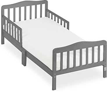 Dream On Me Classic Design Toddler Bed, GREENGUARD Gold, Steel Grey