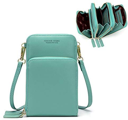 myfriday Kleine Umhängetasche für Damen, Mini Messenger Schulter Handtasche Geldbörse mit Kreditkartenfächern