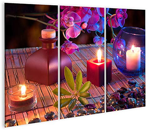 islandburner Bild auf Leinwand Blatt Kerzen Öl Potpourri Glas Dots Orchideen Und Bilder Wandbilder Poster