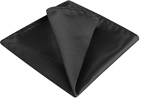 Allegra K Herren Einfarbig Klassisch kleines Gitter Hochzeitsgeschäft Einstecktuch Taschentuch Schwarz 22 x 22 cm