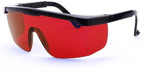 SEIWEI Schutzbrille für Laser, 190 nm - 540 nm OD 5+, Lasergravierer, Schutzbrille, Augenschutzbrille für die Arbeit [Rot]