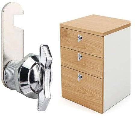 Cerradura de Leva Giratoria sin Llave, Aleación de Zinc, 3cm, para Buzón, Vitrina, Caja de Herramientas, Cajón, con Tornillo de Estrella, Recubrimiento Resistente