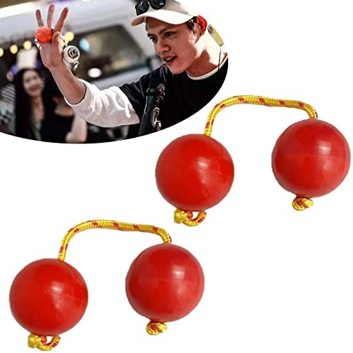 Aslatuas Rhythmic Ball, strumento Kashaka - ABS Kashaka Music Egg Shaker, 2 paia di musica Egg Shaker Double Gourd Percussion, African Shaker Rattle (Red)