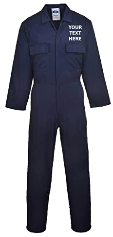 Personalised Jumpsuit Overalls - Men's Work Boiler Suit, Navy Blue