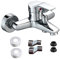 TOOSOAR Rubinetto Vasca da Bagno, Miscelatore da bagno, Rubinetto doccia da muro, Rubinetto monocomando per vasca da bagno, La distanza del foro centrale è di 15 cm, G1/2, Lega di zinco