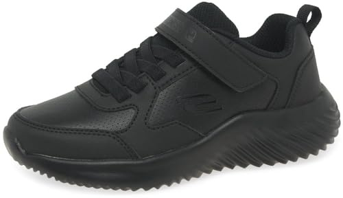 Skechers Bounder Power Study, Zapatos Deportivos Niños, Black Synthetic/ Black Trim, 34 EU