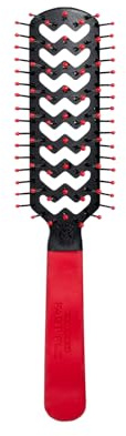 Cricket Static Free Fast Flo Color Vent Hair Brush - Quick and Blow Drying, Detangling, and Frizz-Free Styling - Anti-Static Bristles, Ideal for All Hair Types, So Rad (Red)