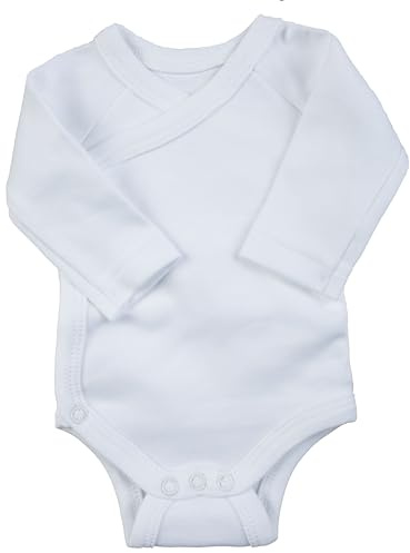 Frühchenliebe® Premium Frühchenbody mit Zusatzfunktionen – Wickelbody langarm mit Seitenschlitz & Bodyverlängerung – Größe 40