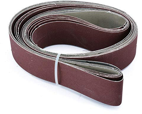 JWOO 6 pièces Ponceuse à Papier de Verre Bande Abrasive 5x182 cm Ponceuse à Bande Grain Fin Bande de ponçage 2 X 72 for Bois métal Doux meulage Vernis