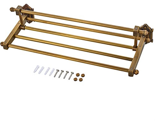 LORIER 60 * 23,5 cm Double Tuch Bars for Duschraum Handtuchständer Vintage Messing Metall Nagel Bronze Handtuchhalter Kleiderbügel Handtuchstangen-Handtuchhalter