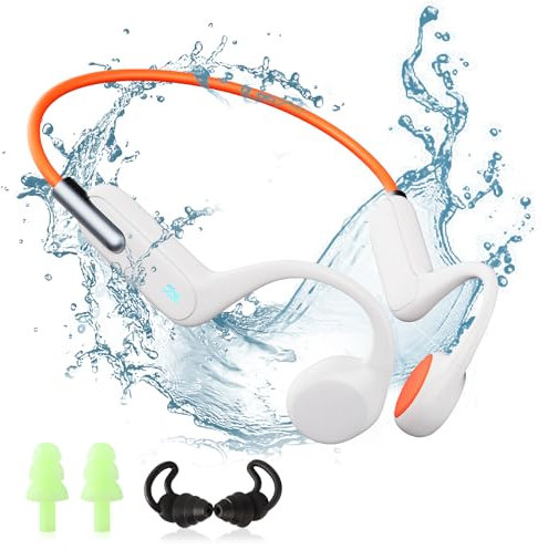 HIFI WALKER T10 Air, Knochenschall Kopfhörer Bluetooth 5.3, IPX8 wasserdichte Kopfhörer Schwimmen Open Ear Sportkopfhörer, Unterwasser 32GB MP3 Player für Schwimmen Radfahrer Laufen