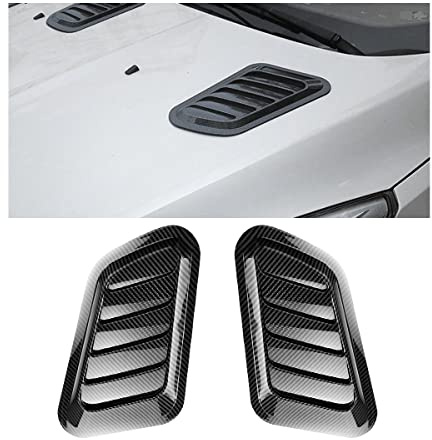 Adunsiaoto 2 Stück Auto Lufteinlässe, Auto Hood Entlüftungsschaufel Luftstrom, Auto Lufteinlass Schaufe, Motorhaube Entlüftungsabdeckung Haube(Schwarzer Kohlenstoff)