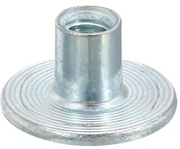 QUARKZMAN 24 piezas M4 Tuercas en T Tuercas de Acero 8mm de Altura | al Carbono, Tuercas de Placa con Rosca Hembra, con Base Redonda Soldable, Agujero Pasante