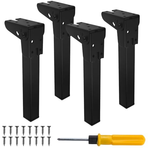 Zhuatek 4 Pcs Folding Table Legs - Metal Furniture Support 20 cm - Replacement Feet for Coffee, Portable Laptop, Bed, Camping Tables