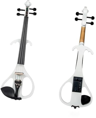 Violino Elettrico In Legno Massello Violino Elettronico Bianco Custodia In Ebano Per Adulti Corde Sintonizzatore Arco Violino Silenzioso