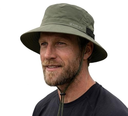 TOP-EX UPF 50 Wide Brim Bucket Sun Hat for Men Women Golf 95553 Green XXL