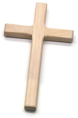 LERONO 2 handgefertigte Holzkreuze Kruzifix Christus Ornamente religiöse Anhänger Kreuze für Wand blau