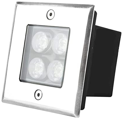 WZYJLyds Led Bodeneinbaustrahler 4W Bodenstrahler Aussen Quadrat Bodenleuchte IP67 wasserdicht for Gärten, Terrassen, Wege(Warm White light,85-265V)