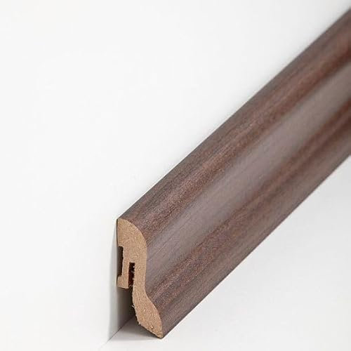 Sockelleiste Berliner Profil Hamburger Leiste 20 x 40 x 2500 mm MDF-Kern foliert Wenge zum Kleben, Clipsen, Schrauben & Nageln Fußleiste Klassisch by PROVISTON 62.5 Meter | 25 Stück