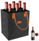 Bolsa Botellas Vino de Fieltro, Bolsa para Botellas de Vino Gris Oscuro, Cesta para Botellas de Vino, Bolsas de Fieltro para Botellas de 6 Botellas para Fiestas, Picnics (23 x 18 x 27cm)