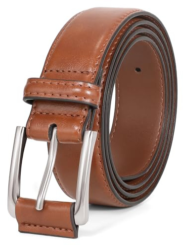 JasGood Ledergürtel Herren Gürtel Herren aus Kunstleder für Männer Anzug Business Jeansgürtel 33mm Breit Herrengürtel mit Dornschließe